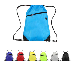 Drawstring  Backpack w/Zipper Pocket