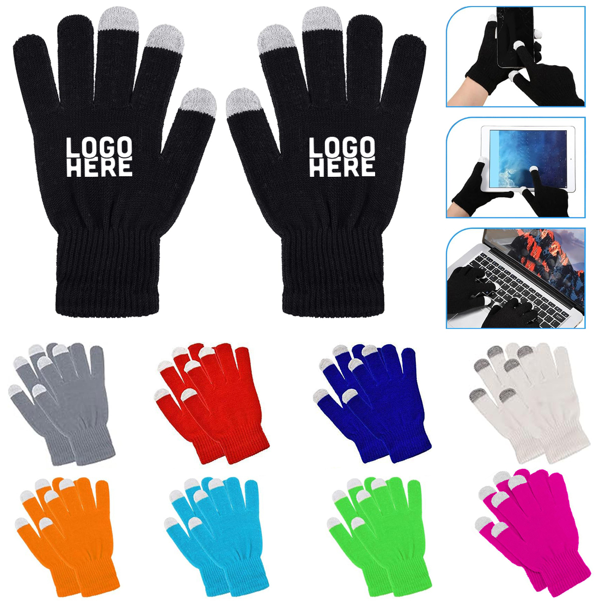 Adults Knitted Touchscreen Gloves