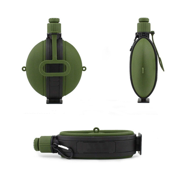 19.8 Oz Foldable Compass Silicone Water Bottle