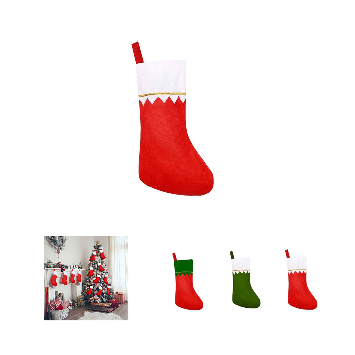Christmas Felt Santa Stocking Bags