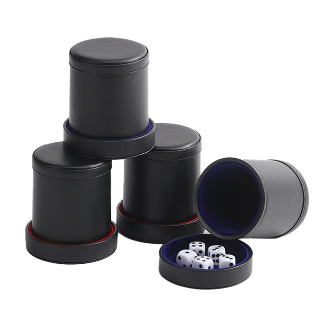 PU Leather Dice Cup with Lid