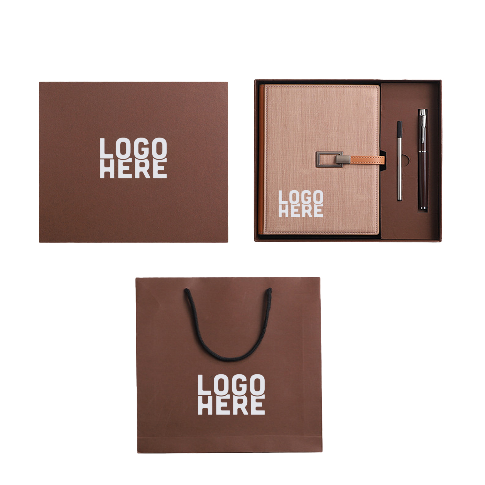Business Leather Journal Gift Set with Metal Pen