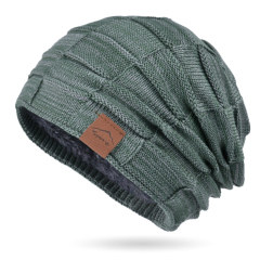 Lined Knit Warm Thick Skully Stocking Binie Hat