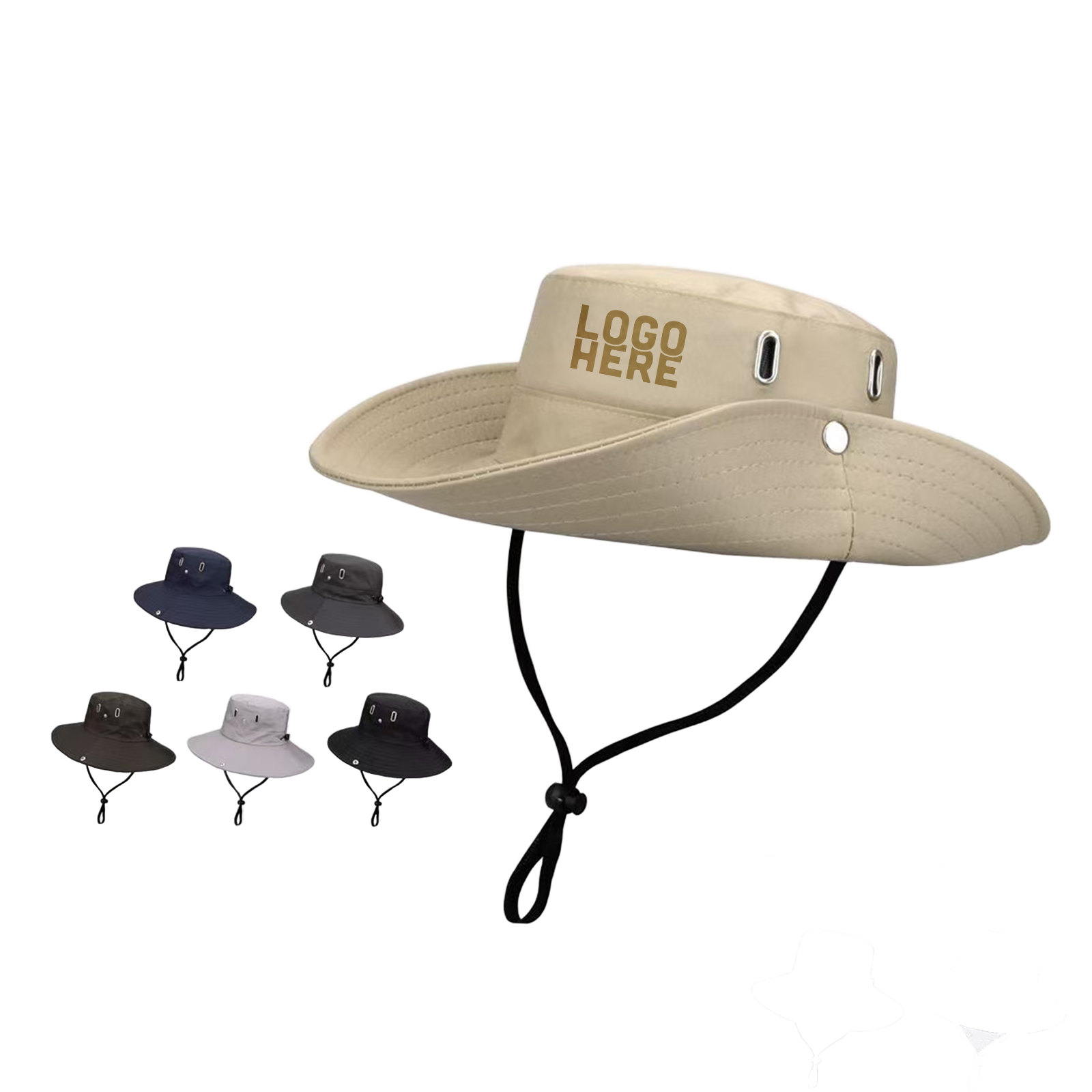 Embroidered Waterproof Wide-Brim Sun Bucket Hat