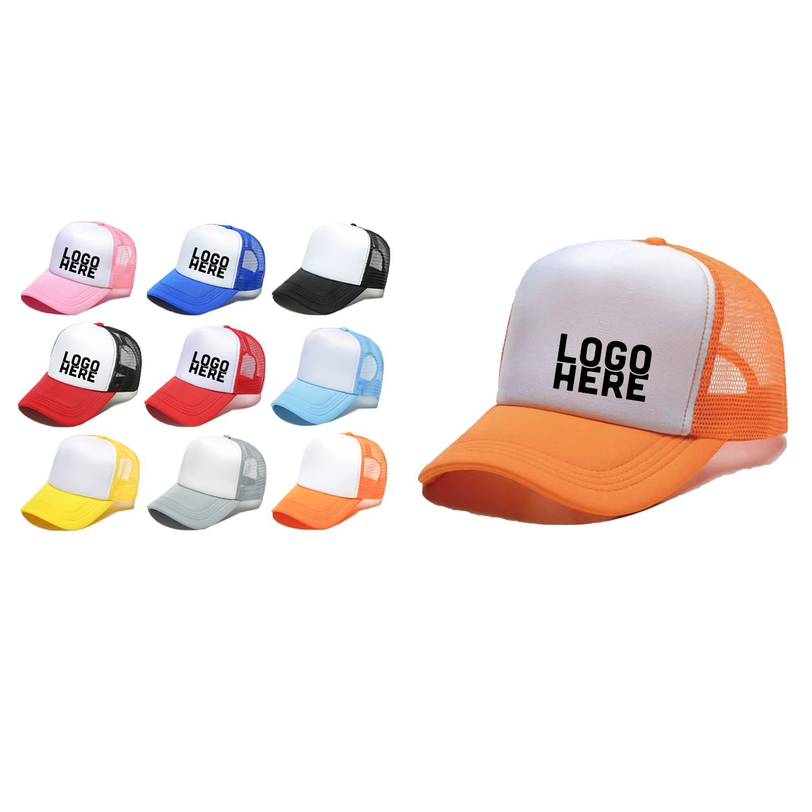 Baseball Cap with Two-Tone Style and Mesh Back