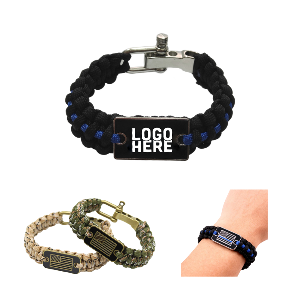 Paracord Survival Bracelet with Mental Plate