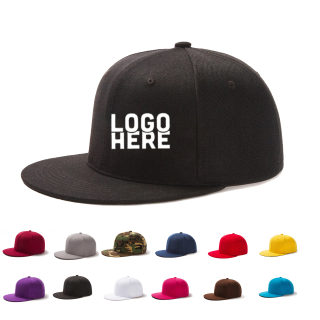 Adjustable Plain Sports Flat-Brim Hat