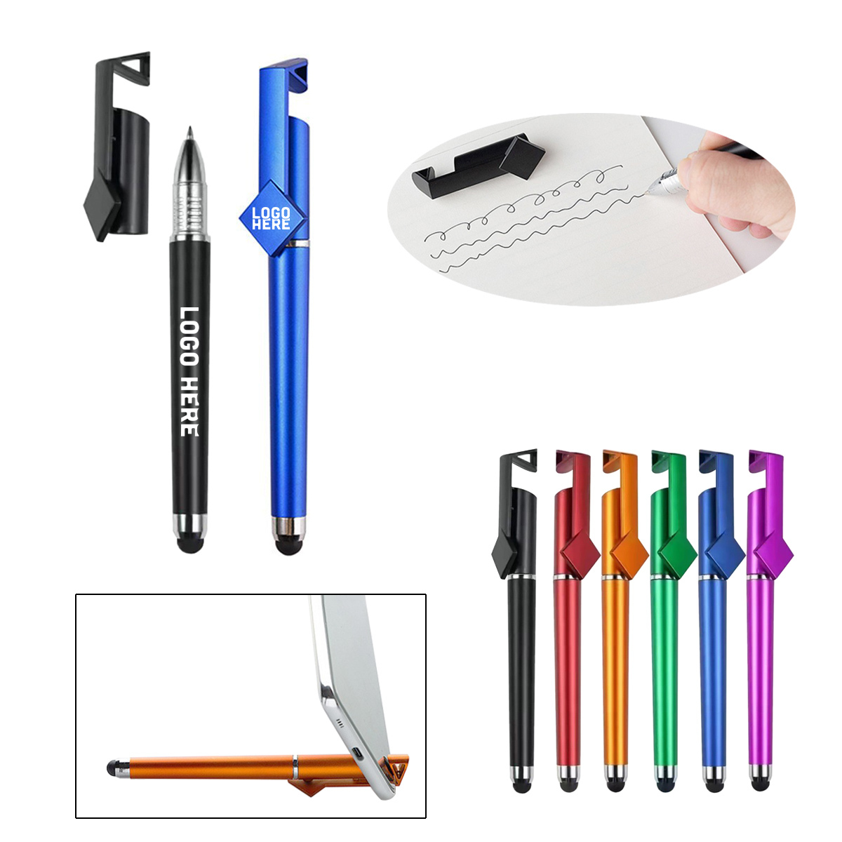 Plastic Stylus Pen With Phone Stand
