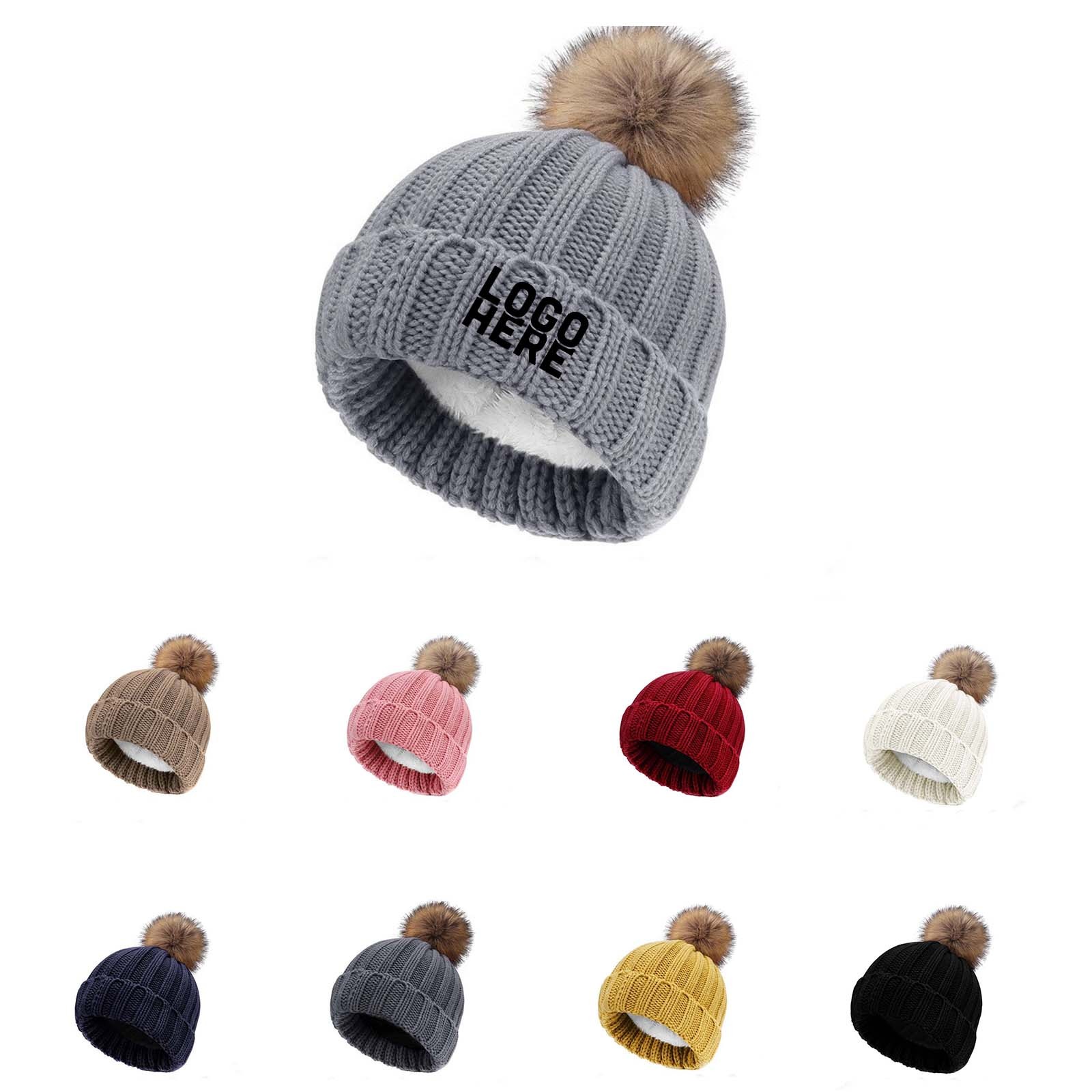 Solid Color Knitted Acrylic Hat
