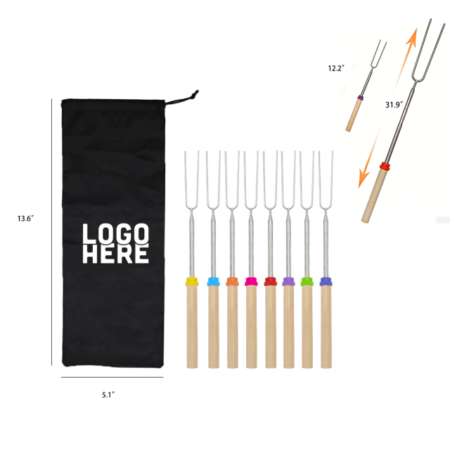 8-Color Retractable BBQ Fork