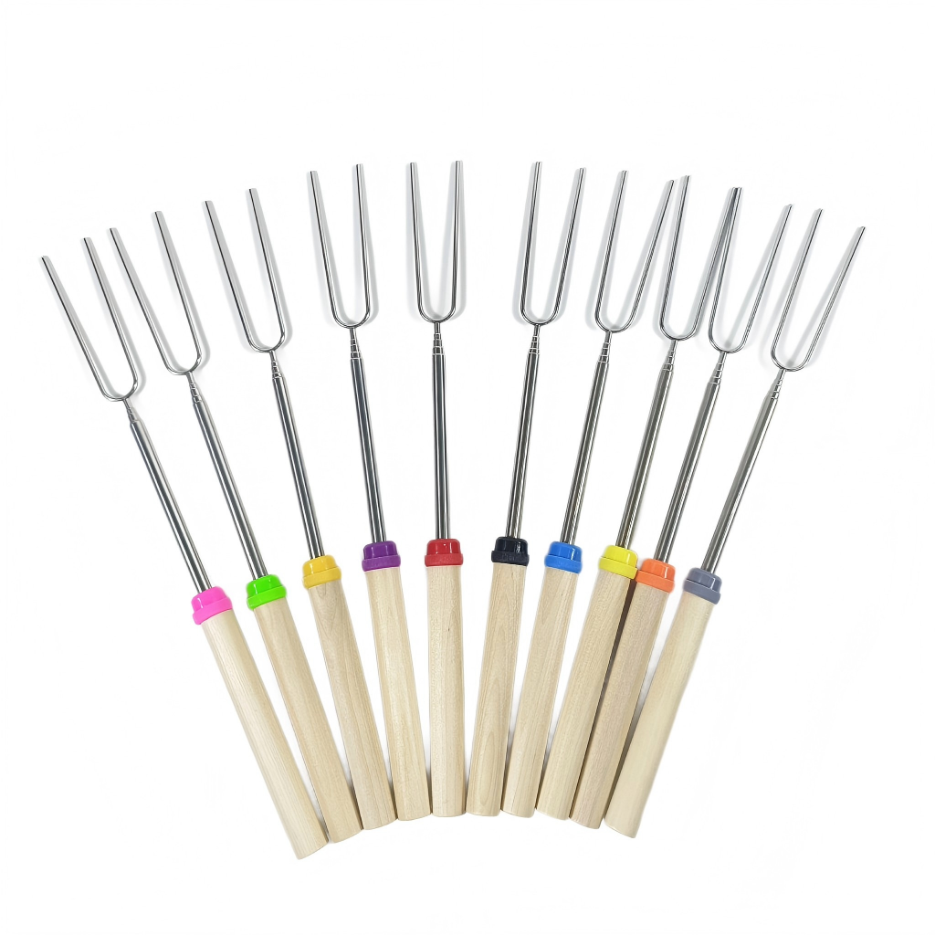 8-Color Retractable BBQ Fork