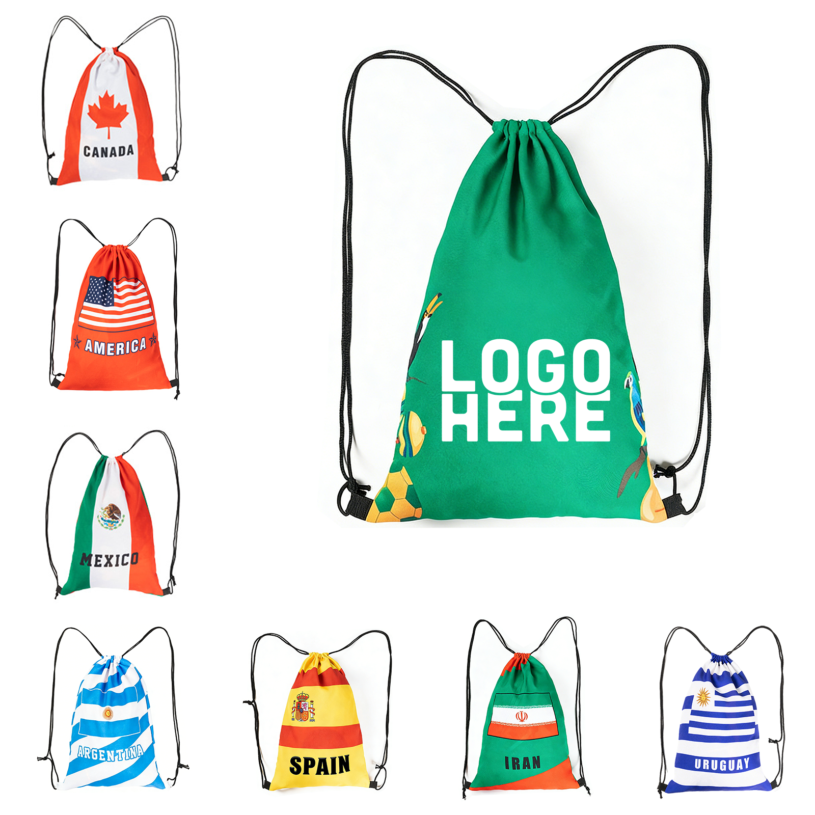 Football Drawstring Bag
