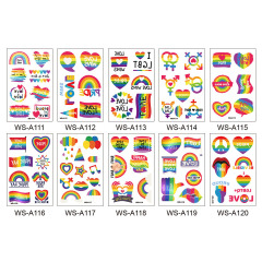 Waterproof Rainbow Tattoo Stickers