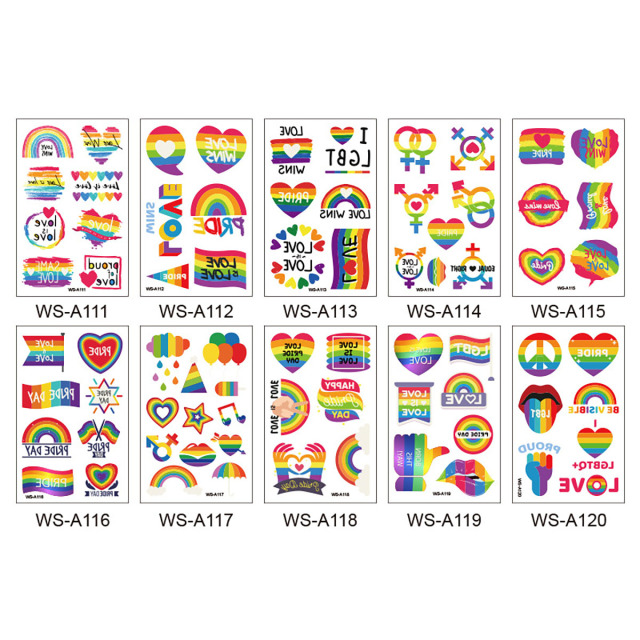 Waterproof Rainbow Tattoo Stickers