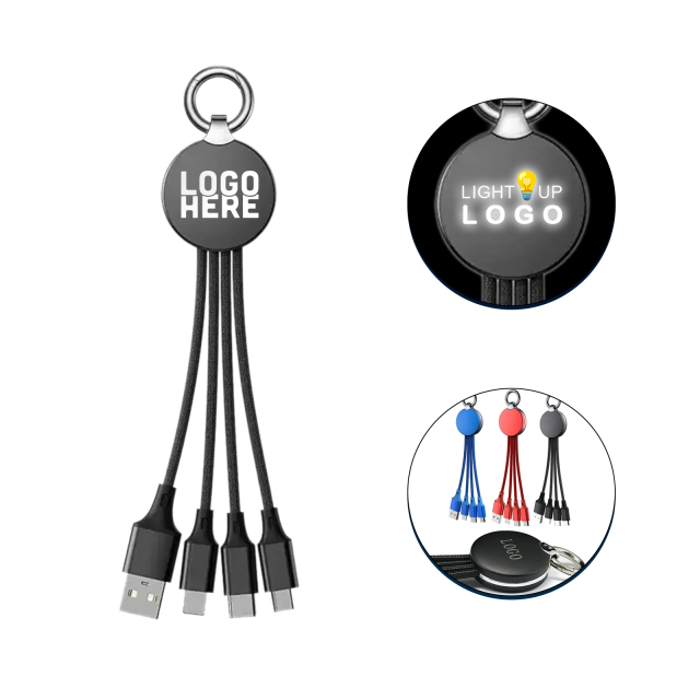 4-In-1 Light-Up Logo Charging Cable