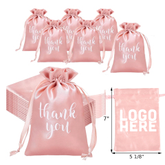 Satin Thank You Gift Drawstring Bag