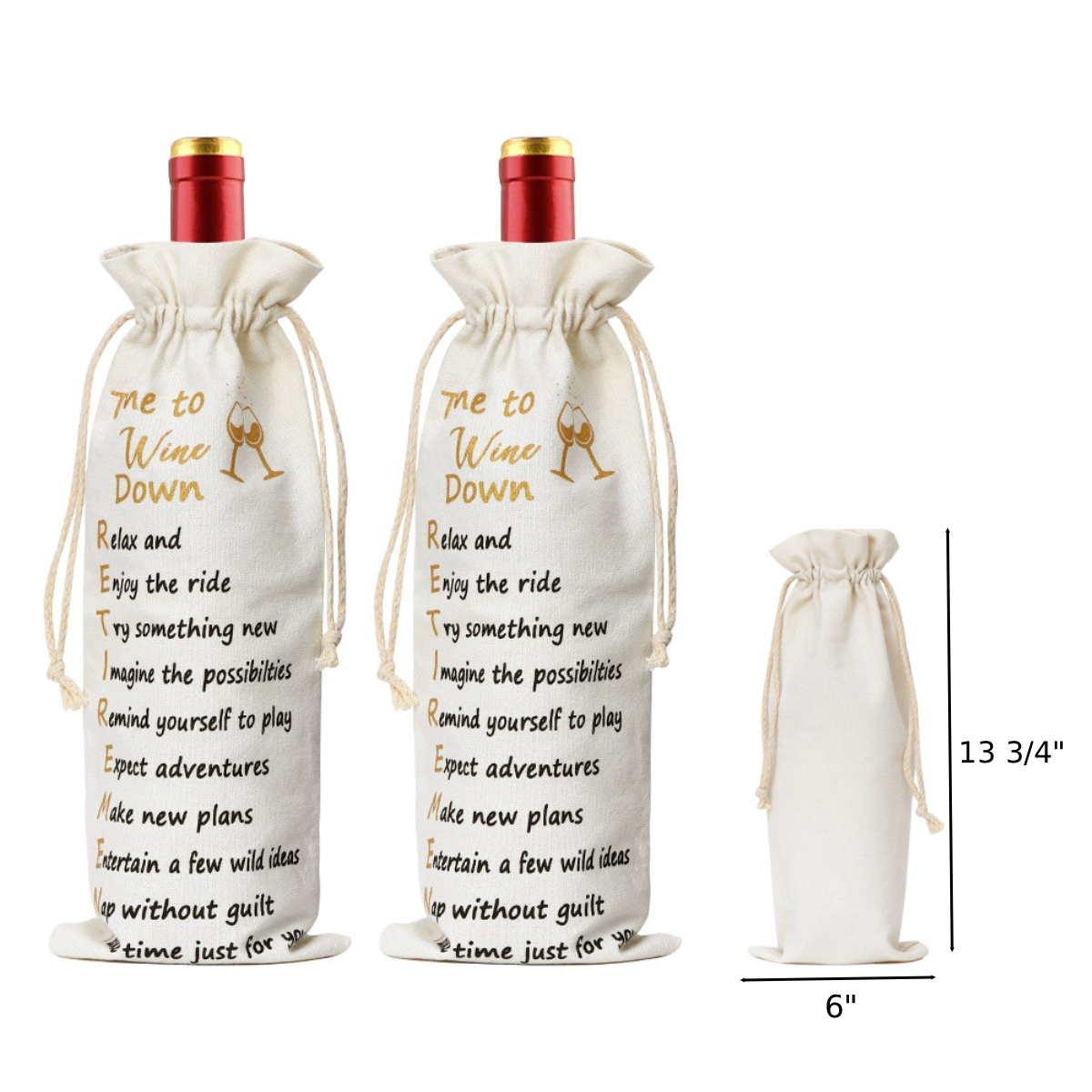 280 GSM Canvas Drawstring Wine Bag
