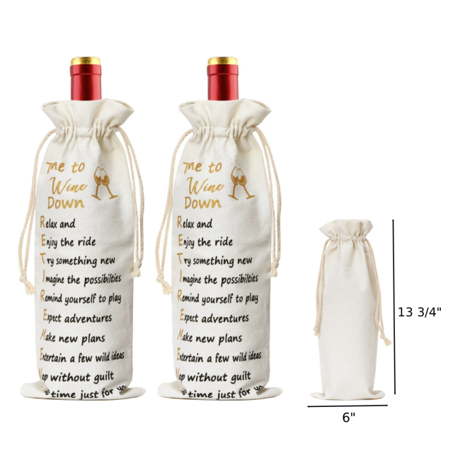 280 GSM Canvas Drawstring Wine Bag