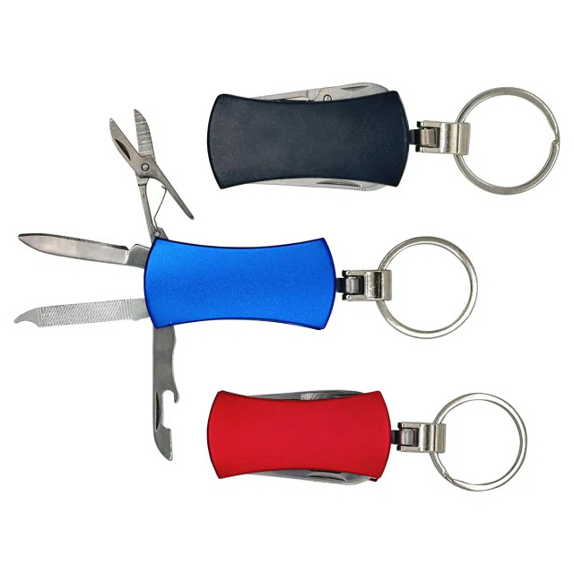 Aluminum multi tool with keychain