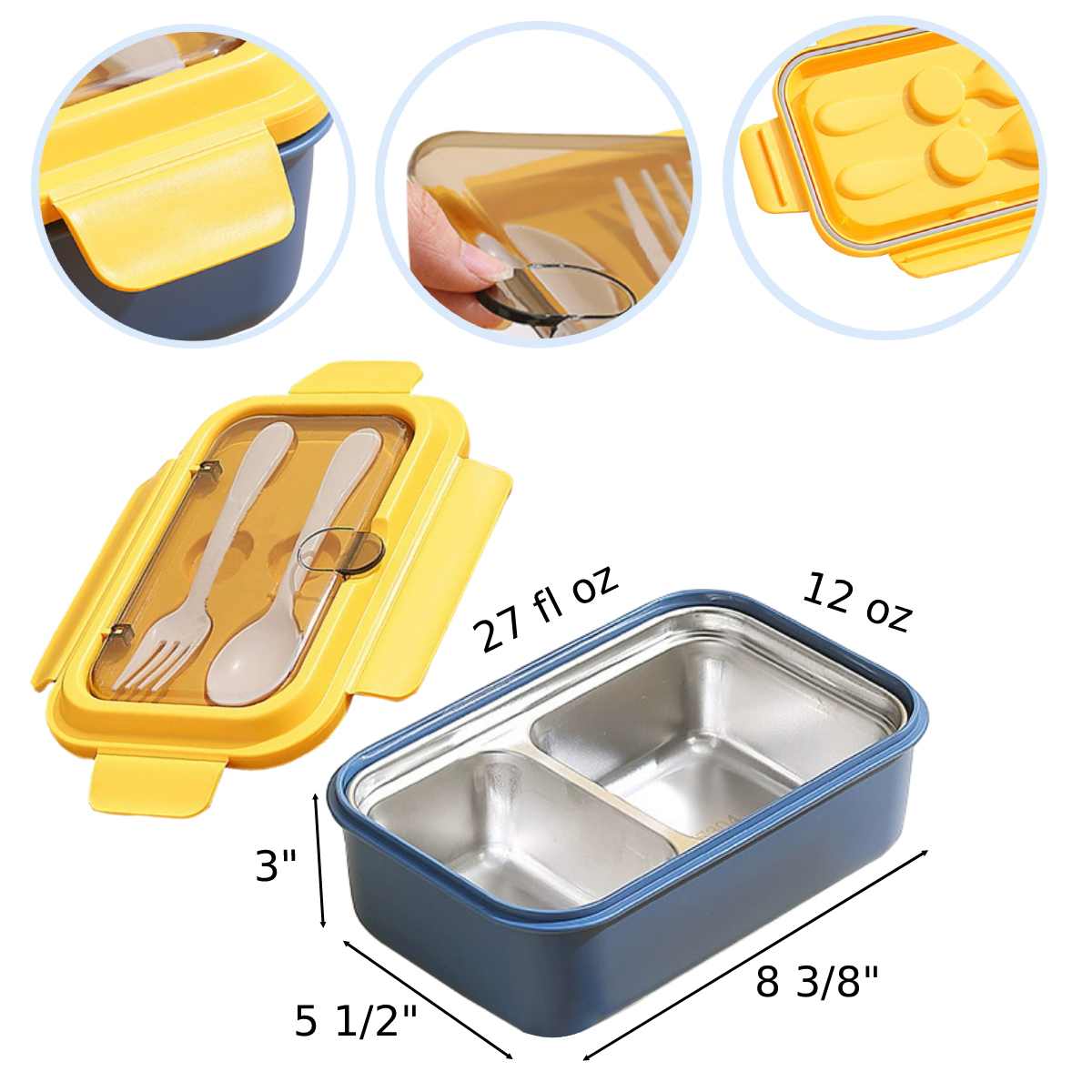 Two Compartments Stainless Steel Lunch Box