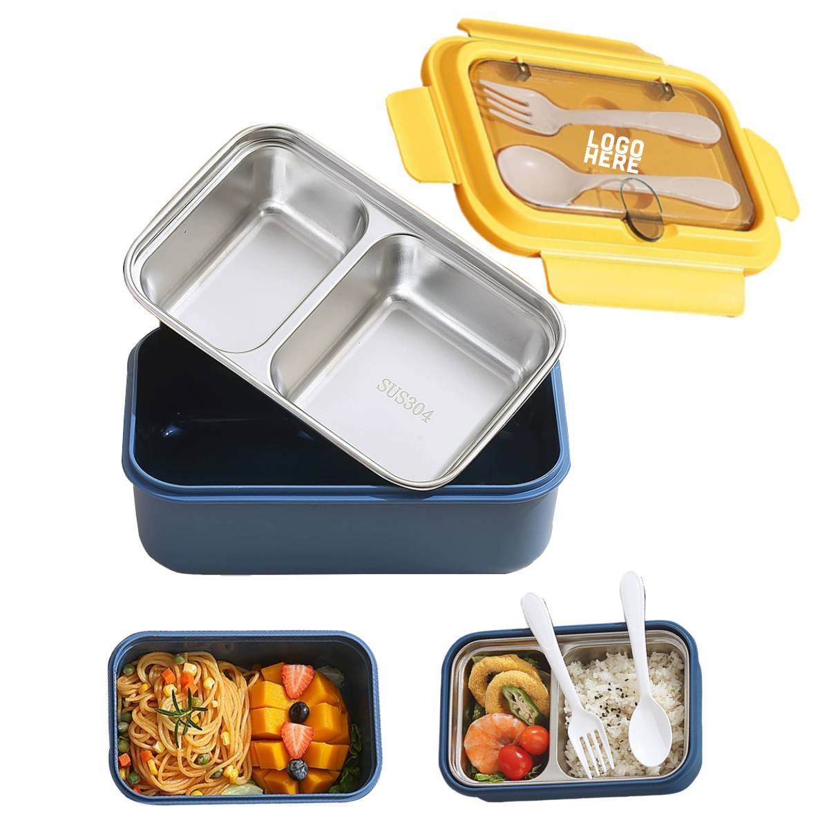 Two Compartments Stainless Steel Lunch Box