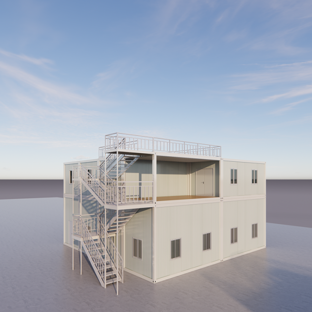 Construction site container housing
