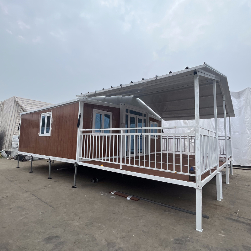 Small Tiny Mobile Homes on Wheels – 20ft Expandable House with Roof & Trailer