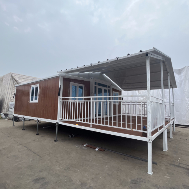 Small Tiny Mobile Homes on Wheels – 20ft Expandable House with Roof & Trailer