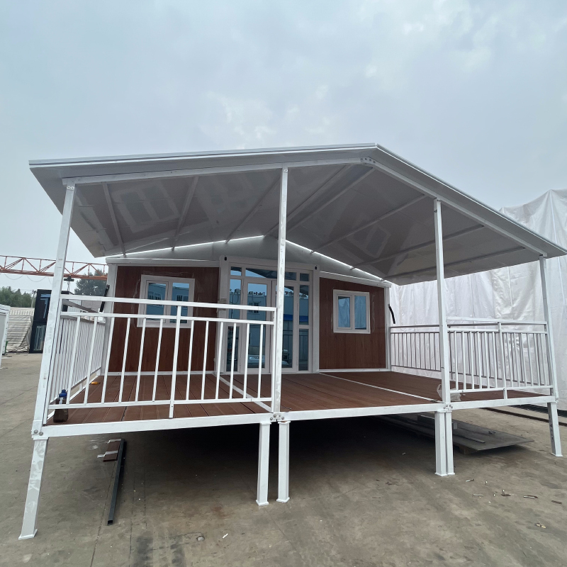 Small Tiny Mobile Homes on Wheels – 20ft Expandable House with Roof & Trailer