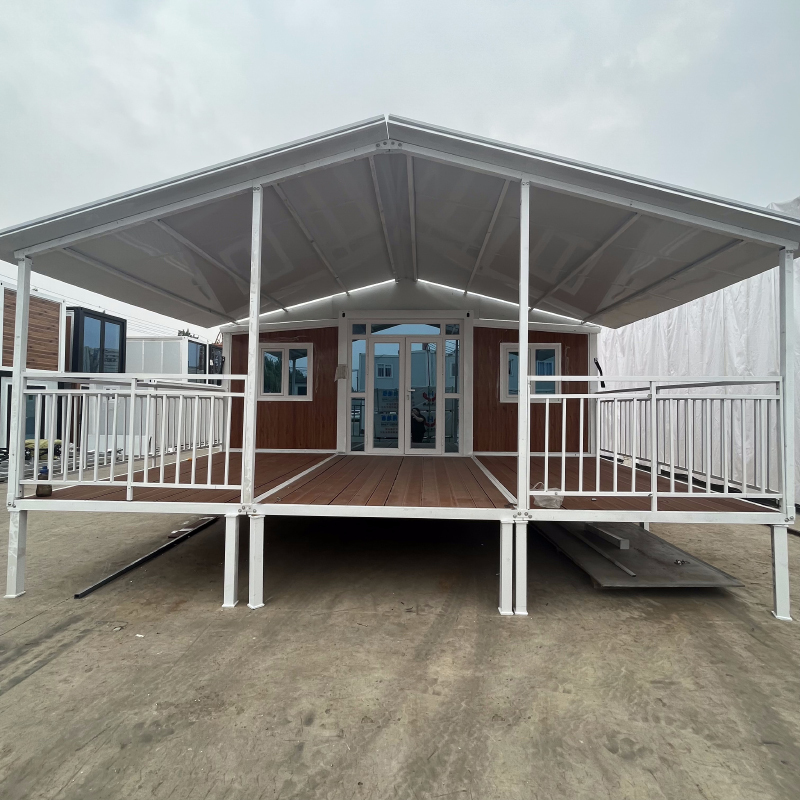 Small Tiny Mobile Homes on Wheels – 20ft Expandable House with Roof & Trailer