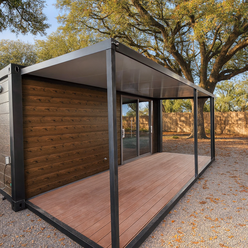 20ft Expandable Container House with Terrace Design | Prefab Home with Toilet & Open Kitchen