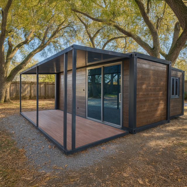 20ft Expandable Container House with Terrace Design | Prefab Home with Toilet & Open Kitchen