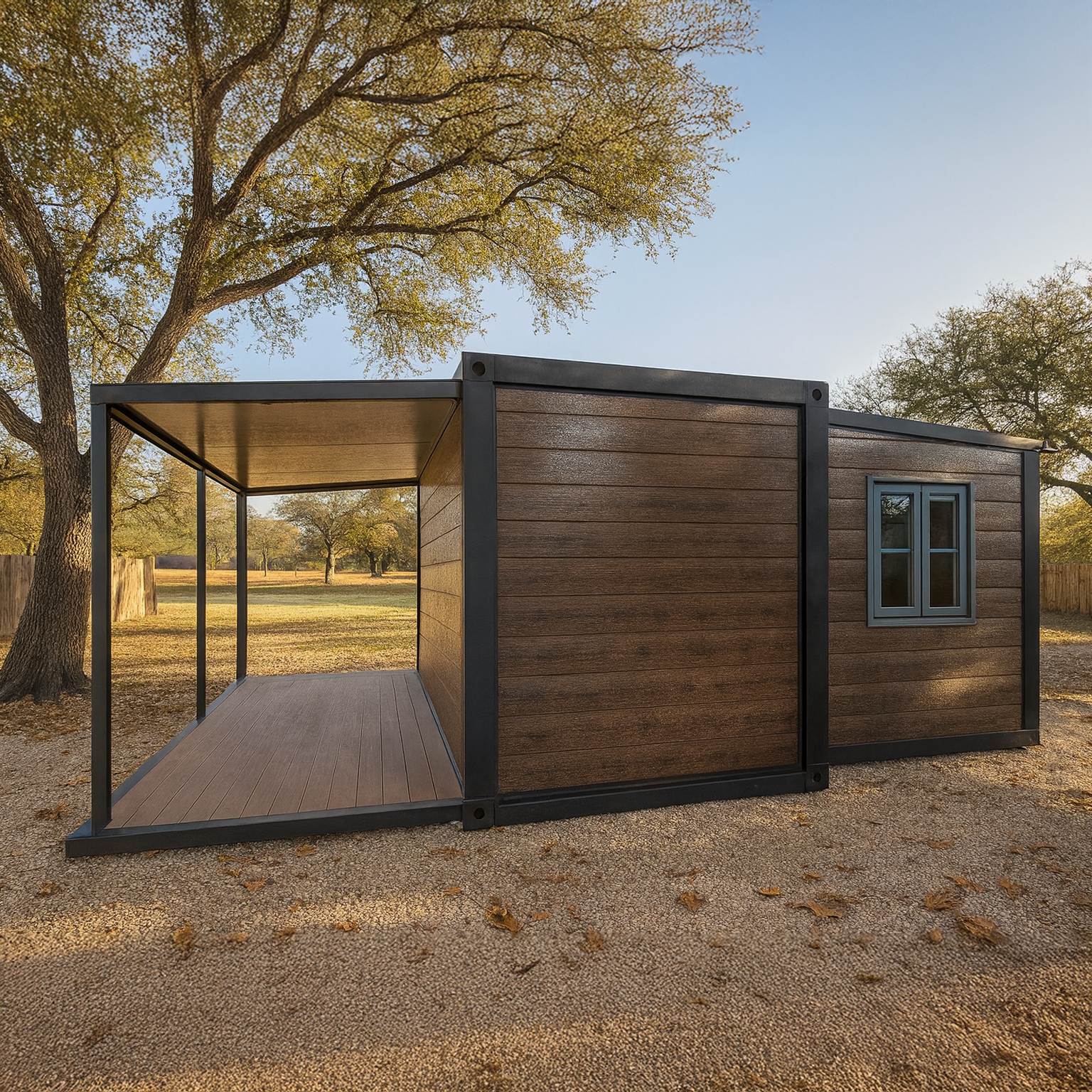20ft Expandable Container House with Terrace Design | Prefab Home with Toilet & Open Kitchen