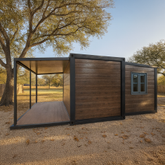20ft Expandable Container House with Terrace Design | Prefab Home with Toilet & Open Kitchen