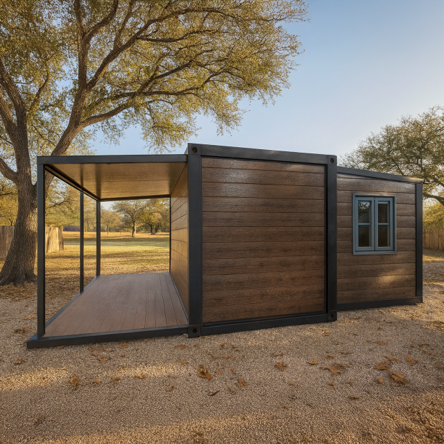 20ft Expandable Container House with Terrace Design | Prefab Home with Toilet & Open Kitchen