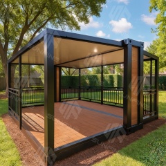 Prefab Foldable Outdoor Gazebo Pavilion with Roof Aluminum Frame