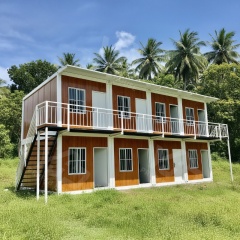 Ready-made container houses with glass