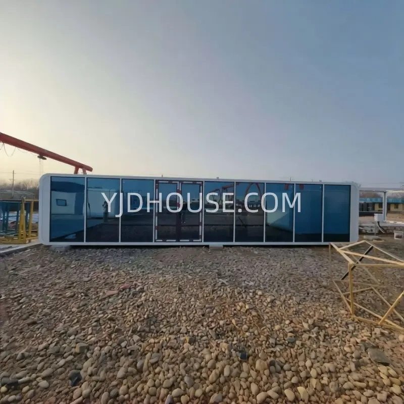 Luxury Apple Cabin with Glass Front: Prefab Modular Living Space