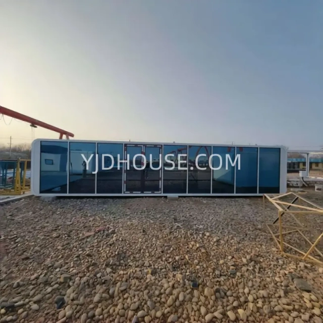 Luxury Apple Cabin with Glass Front: Prefab Modular Living Space