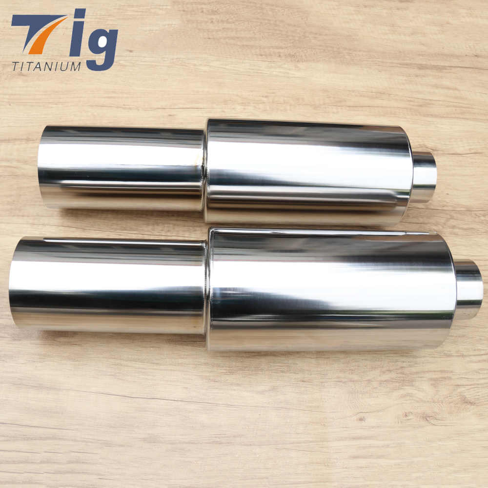Universal resonator muffler Performance Titanium mufflers 4.6 inch inlet 4.6 inch outlet