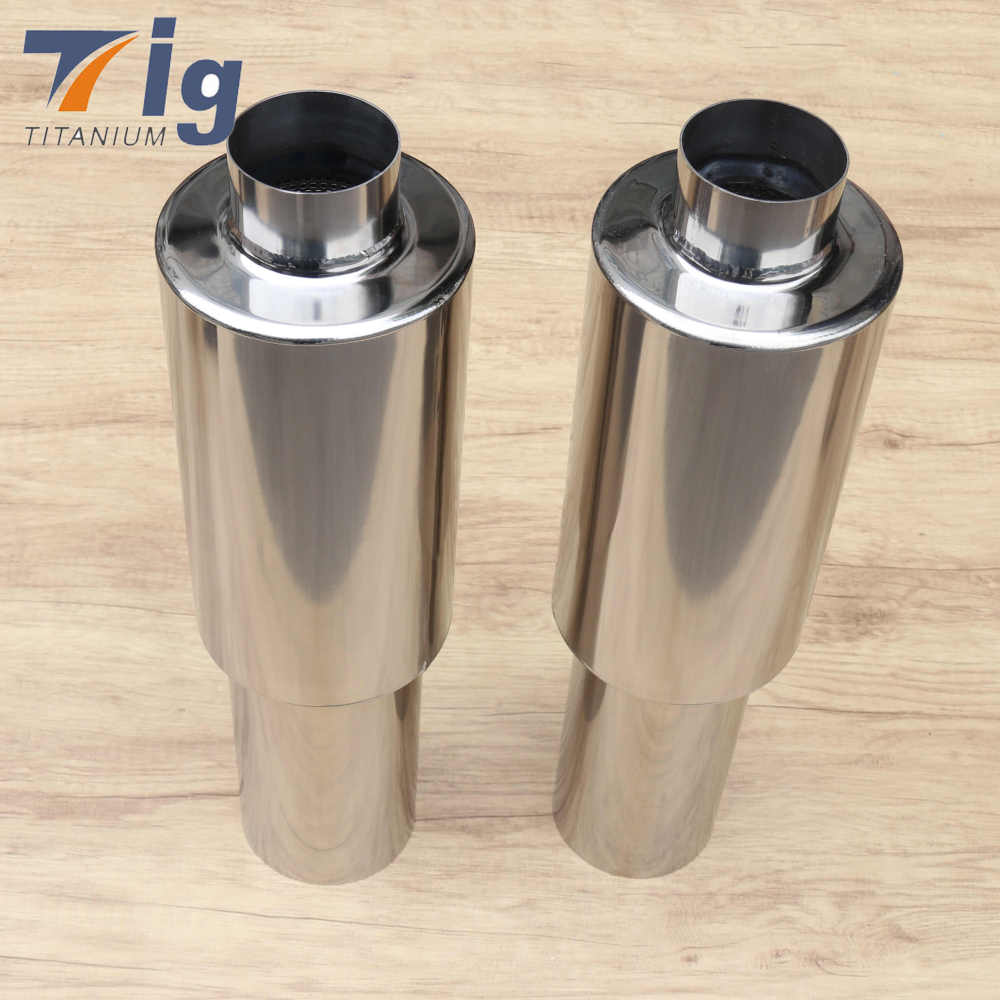 Customizable titanium plated 3" Inlet exhaust muffler