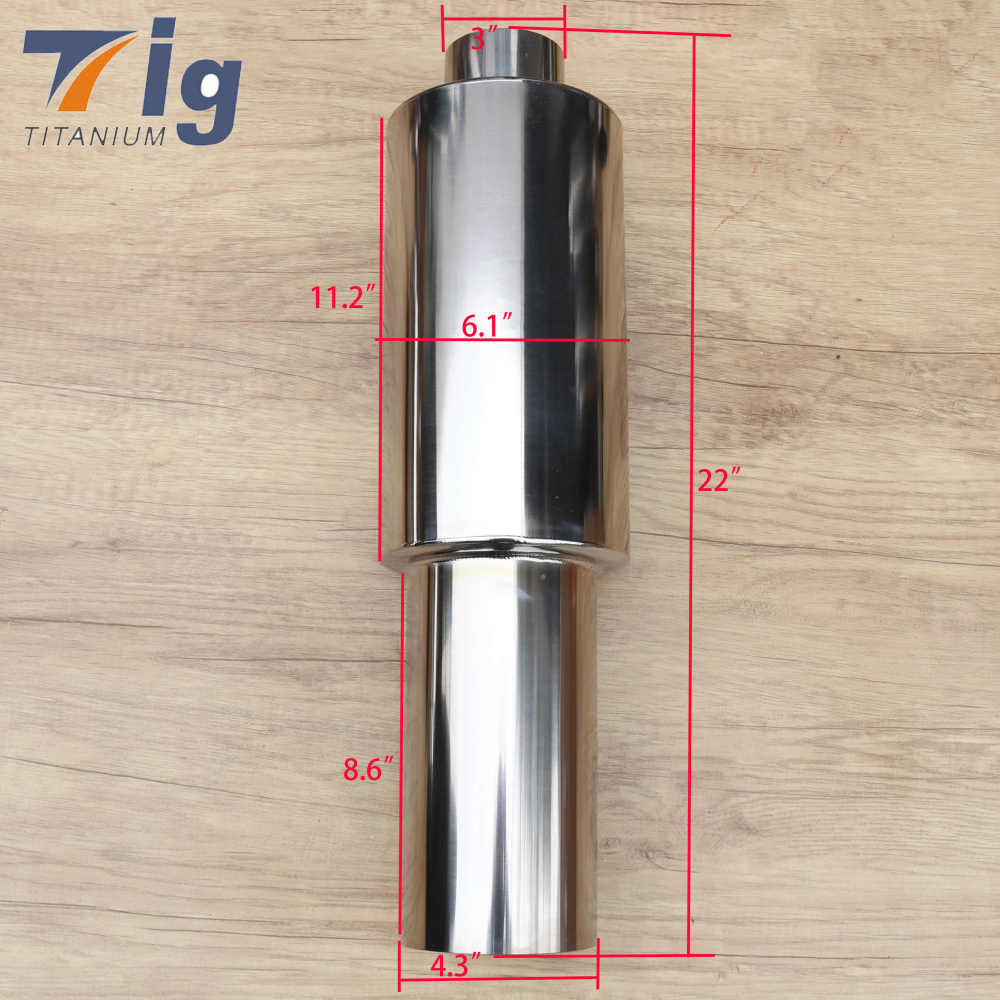 Customizable titanium plated 3" Inlet exhaust muffler
