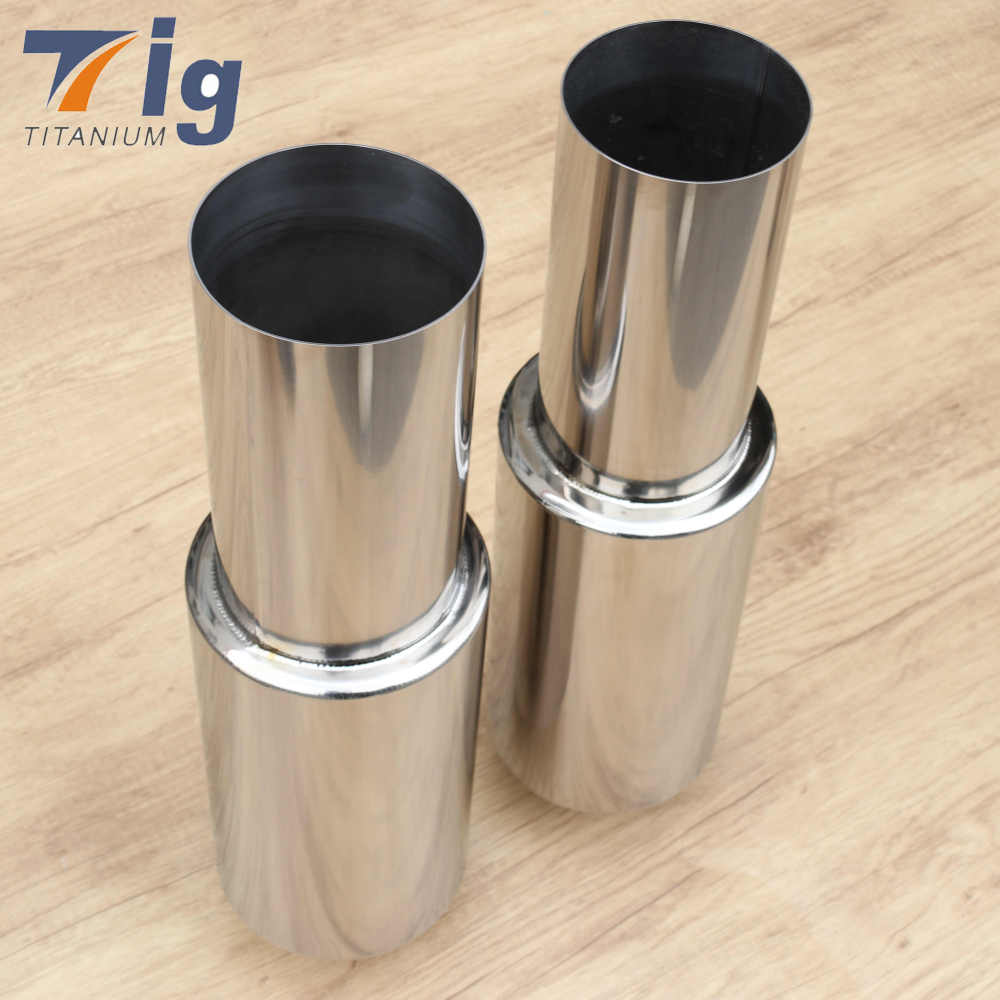 Universal resonator muffler Performance Titanium mufflers 4.6 inch inlet 4.6 inch outlet