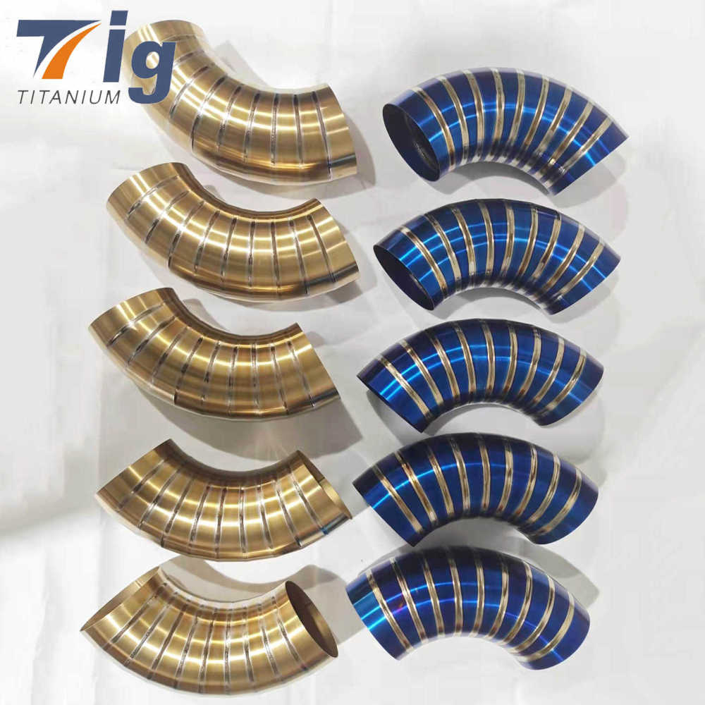 Titanium 5" 1.2mm Pre-welded Pie Cuts 1D Radius golden Colored (6pcs for 90* bend)