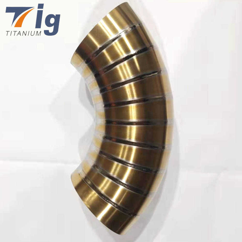 1D Radius golden Colored Pre-welded Pie Cuts Titanium 5" 1.2mm