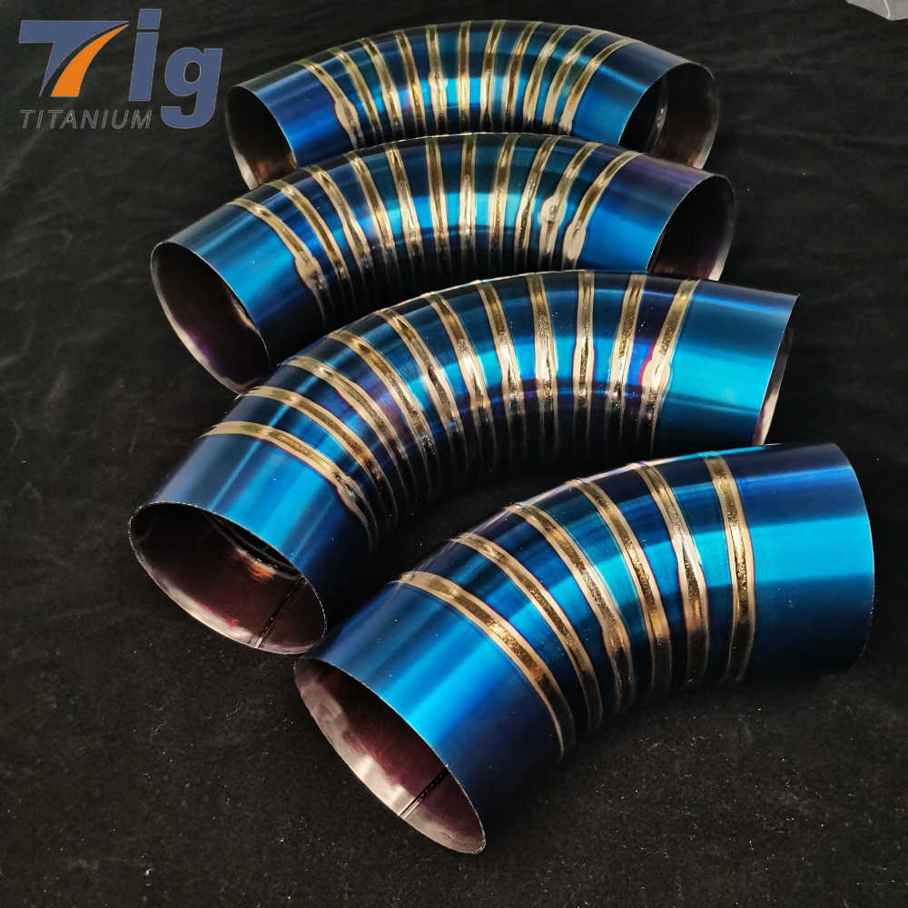 6pcs 1.75" 3'' 4" Titanium Radius Lobster burnt Blue Pie Cut Pre-welded Bend - 90 Degree