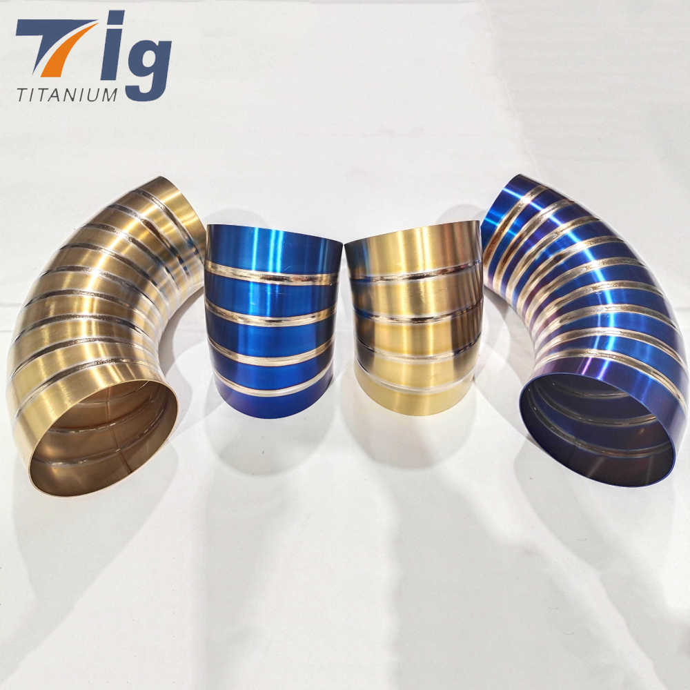 Titanium 5" 1.2mm Pre-welded Pie Cuts 1D Radius golden Colored (6pcs for 90* bend)