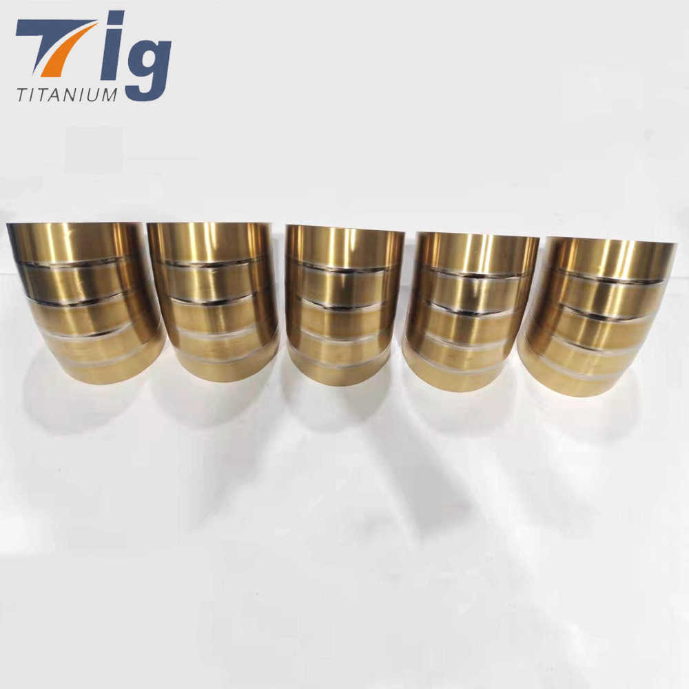 1D Radius golden Colored Pre-welded Pie Cuts Titanium 5" 1.2mm