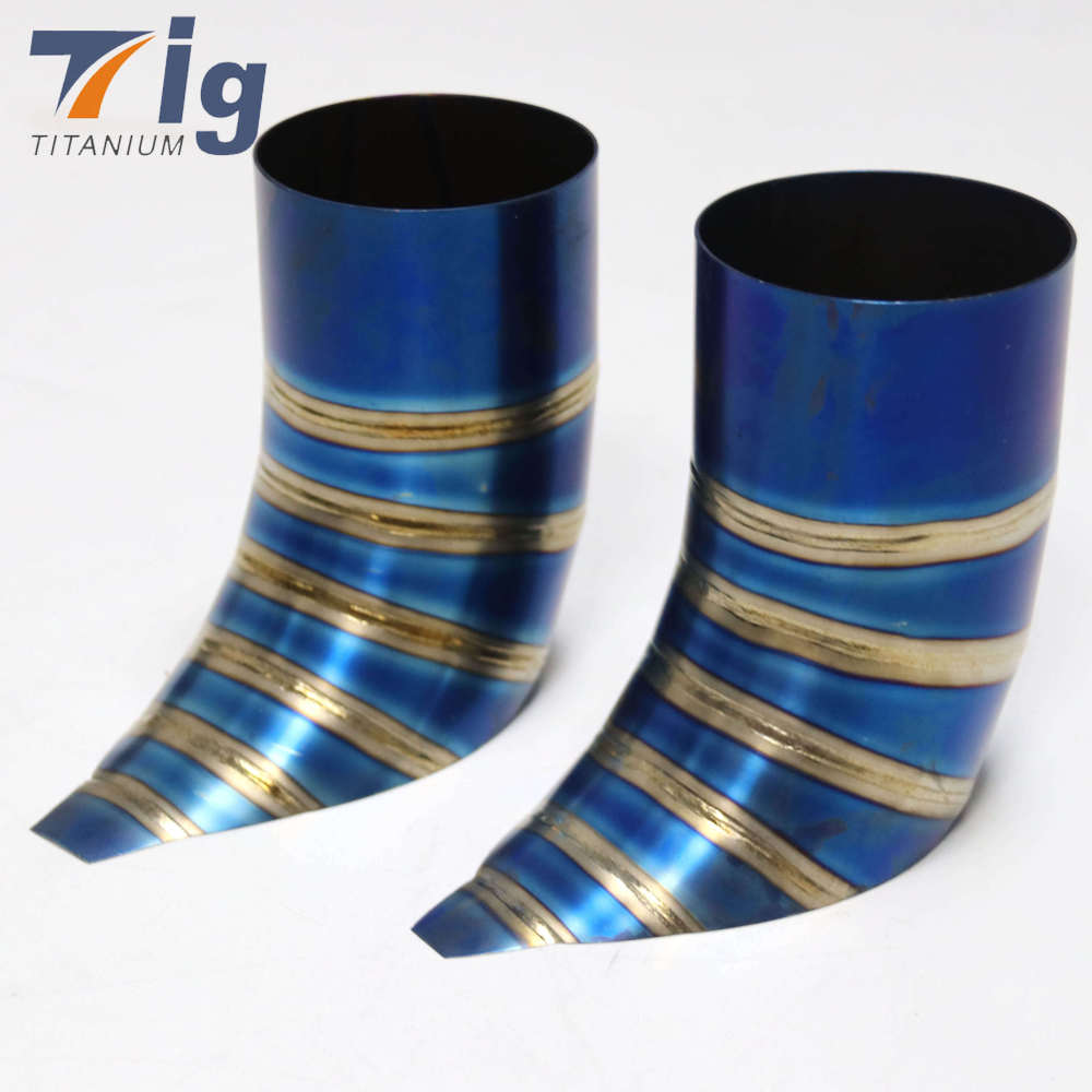 2" 2.5" 3" 4" Brushed blue burnt Titanium 1.5D 1.0mm tear drop cut