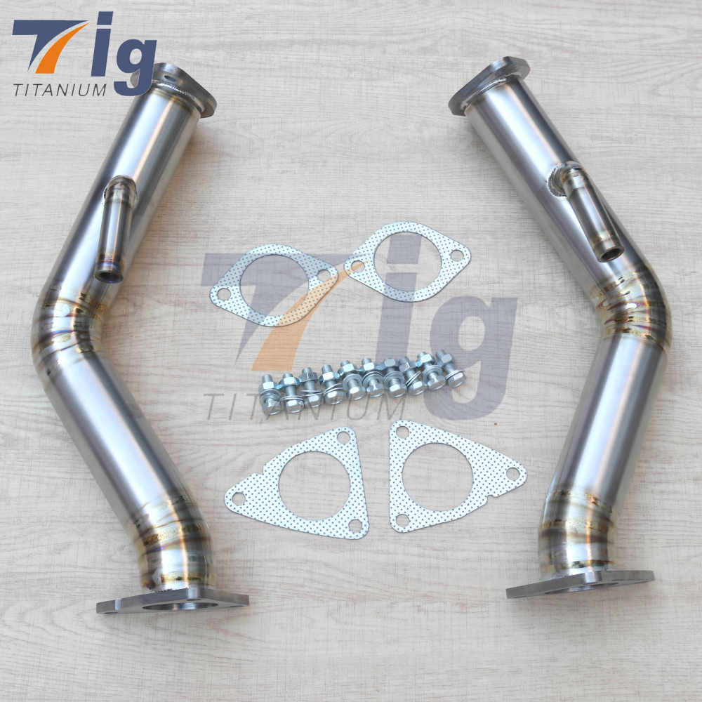 Nissan 370Z 370GT 2.5" Titanium Test Pipes Catless Straight Downpipe Exhaust FITS 2016+ Infiniti Q50 2017+ Infiniti Q60